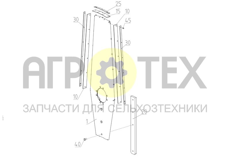 Чертеж Затенитель в сборе (154.05.19.080)